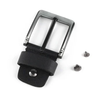 Yedek Kemer Tokası Hakiki Deri 4.5 cm Siyah