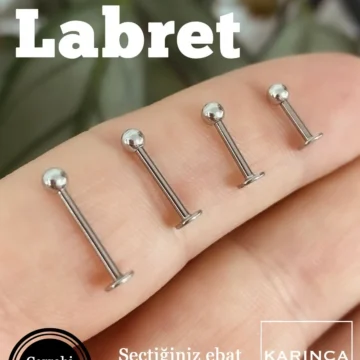 Yüksek Kalite Cerrahi Çelik Labret Kulak Dudak Conch Burun Helix Tragus Piercing