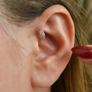 Zirkon İncecik 5 mm Mini Halka Piercing Forward Helix Tragus Piercing Daith Helix