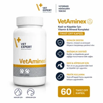 VetAminex Twist Off 60 Kapsül Kedi ve Köpek Vitamin Mineral Desteği